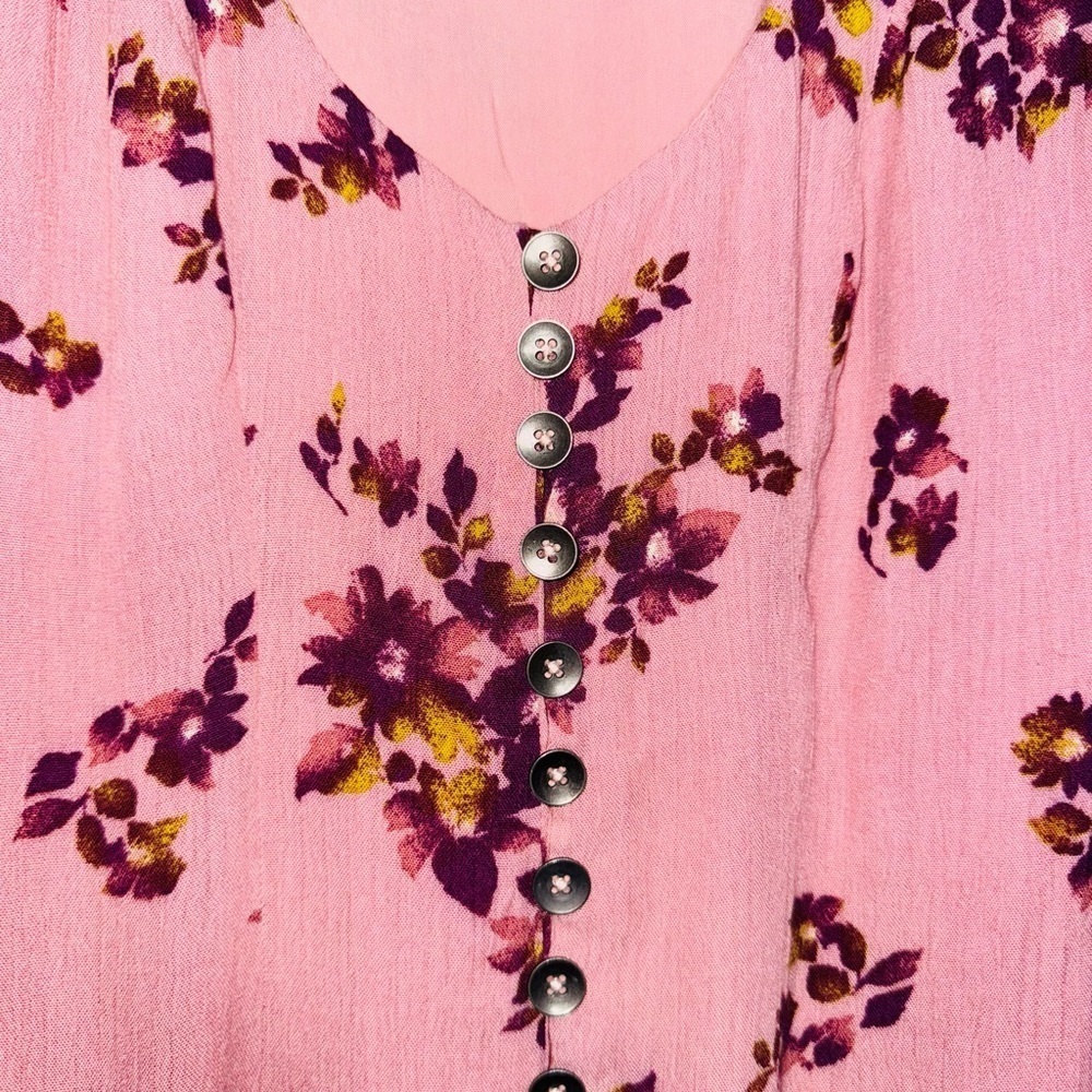 Lulu's Mauve Floral Midi Dress - Picture 4 of 7